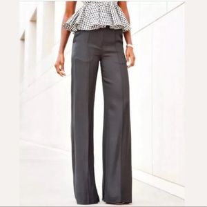 NWT Laila Azhar Wool Dark Gray Wide-Leg Pants